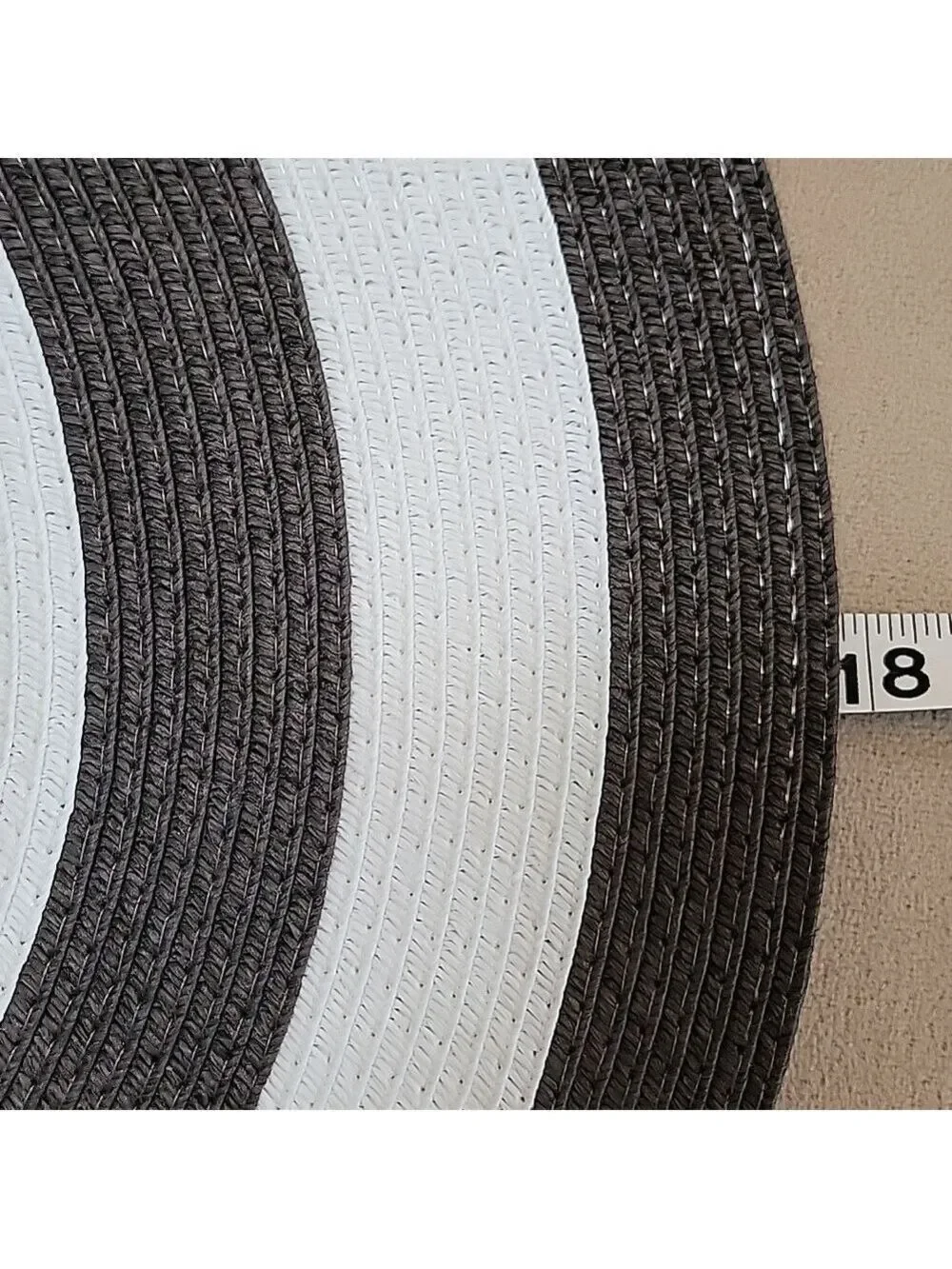 Serra Black and White Striped Paper/Poly Sun Hat NWT